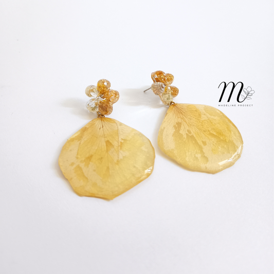 Joy - Real Yellow Rose Petals Earrings