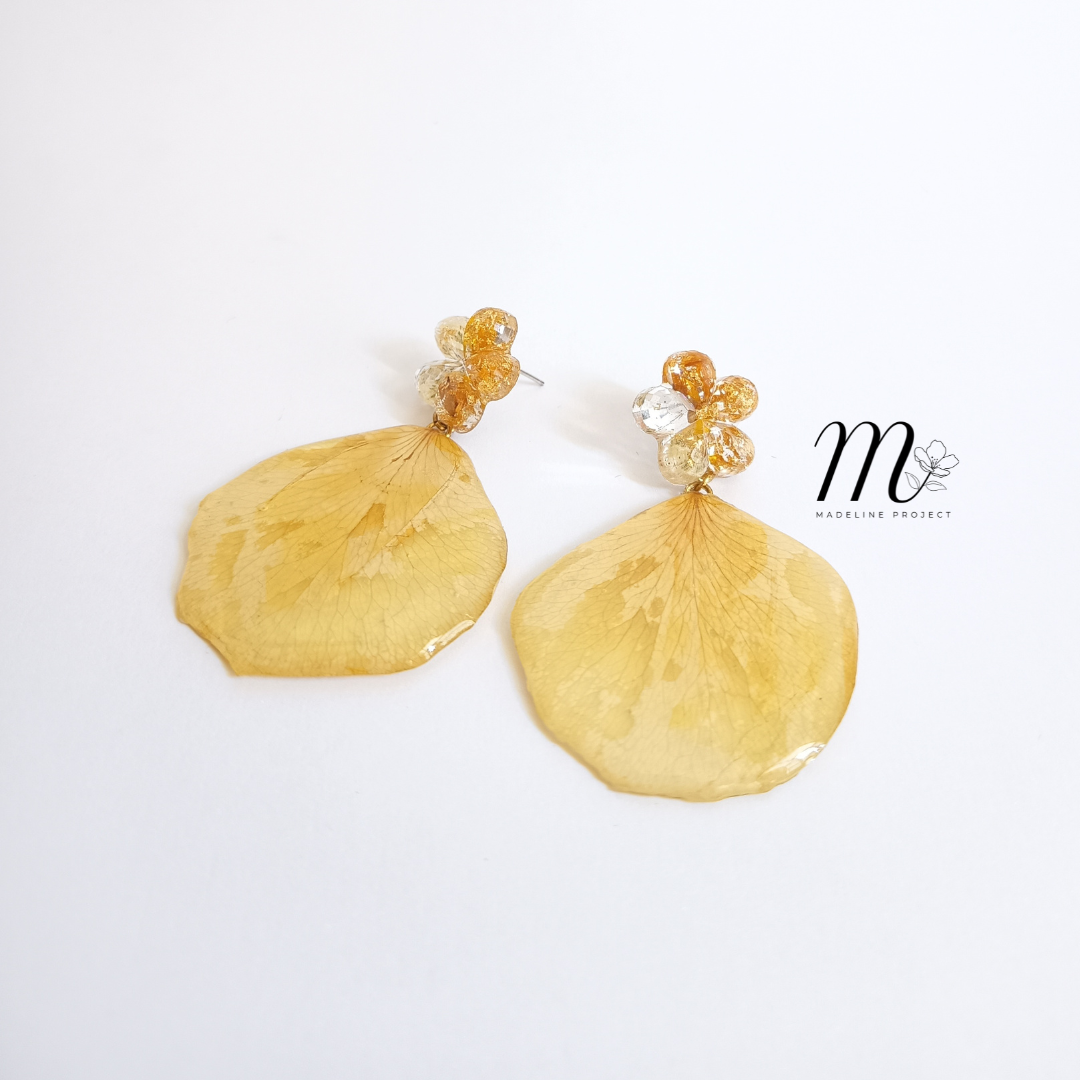 Joy - Real Yellow Rose Petals Earrings
