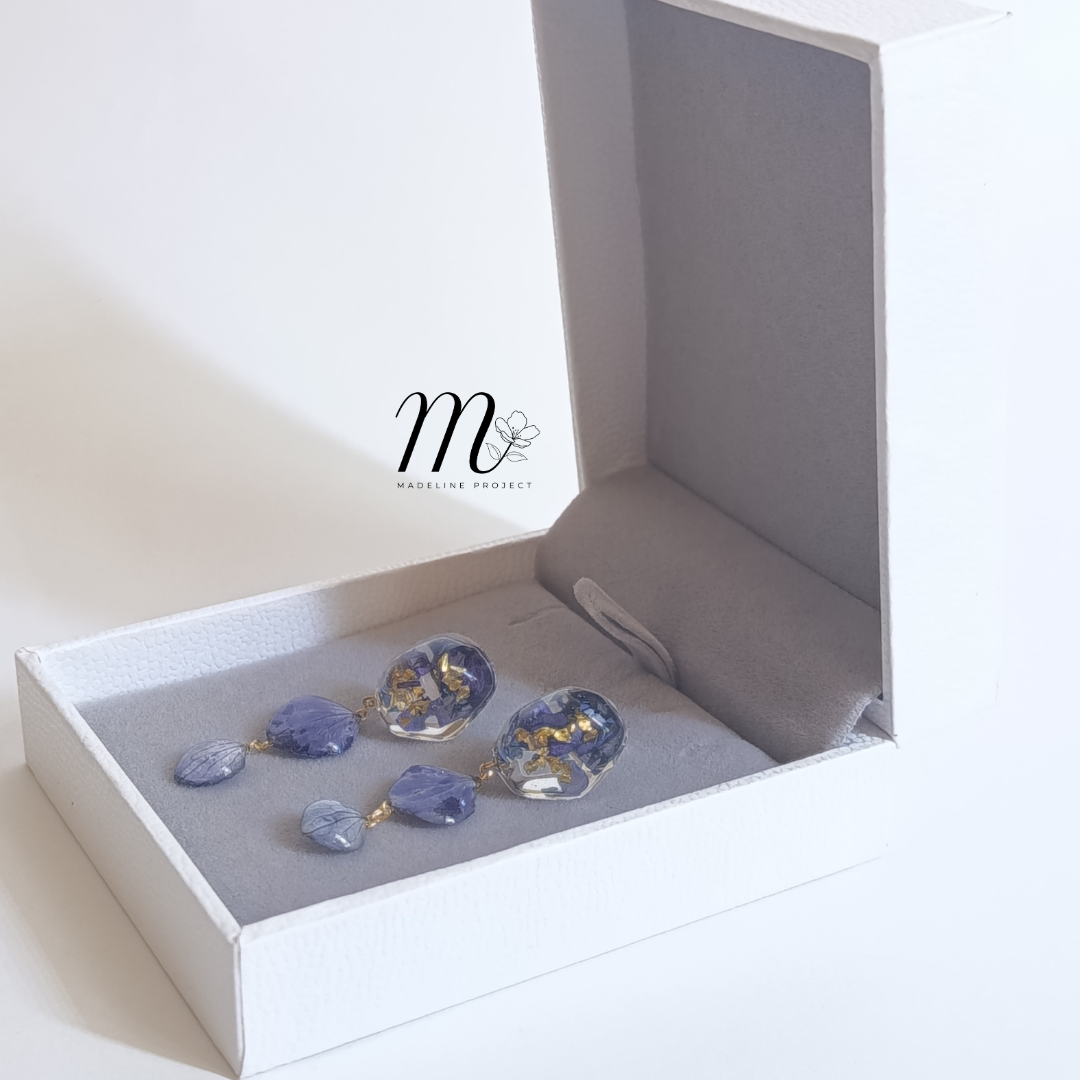 Hydra - Real Purple Hydrangea Earrings