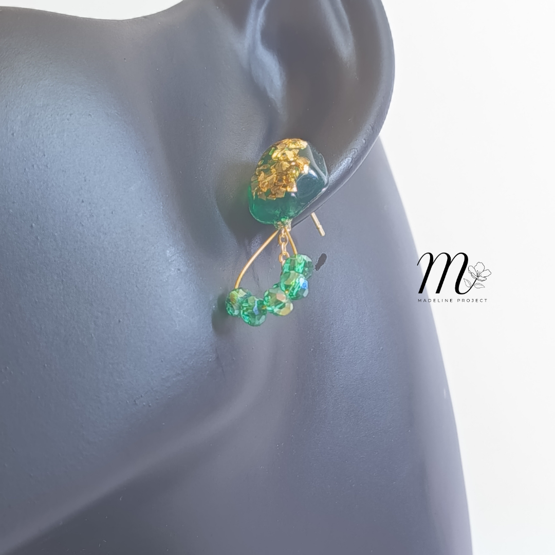 Greeny - Green Sandstone Earrings