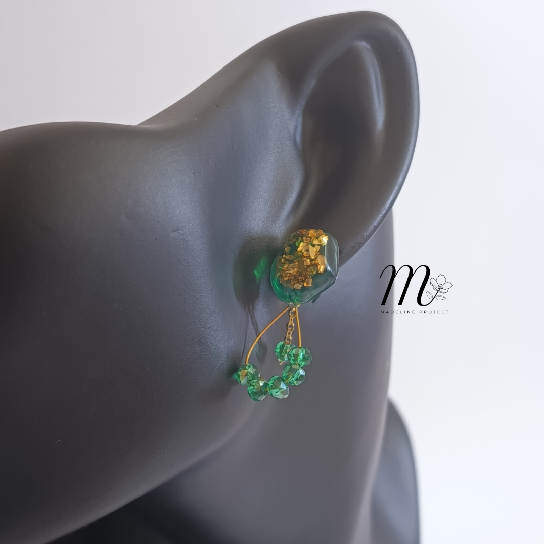 Greeny - Green Sandstone Earrings