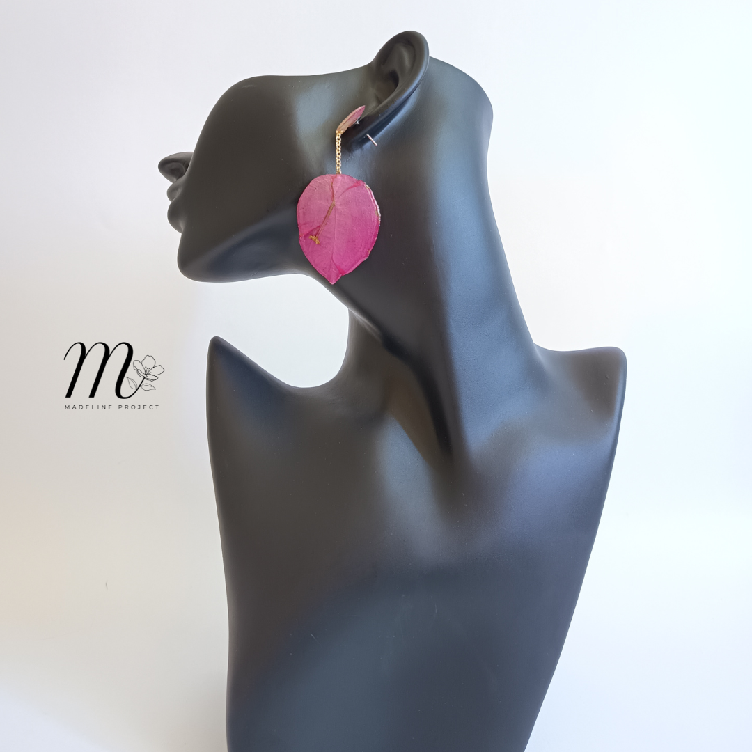 Rosellea - Real Bougainvillea and Rose Petal Earrings