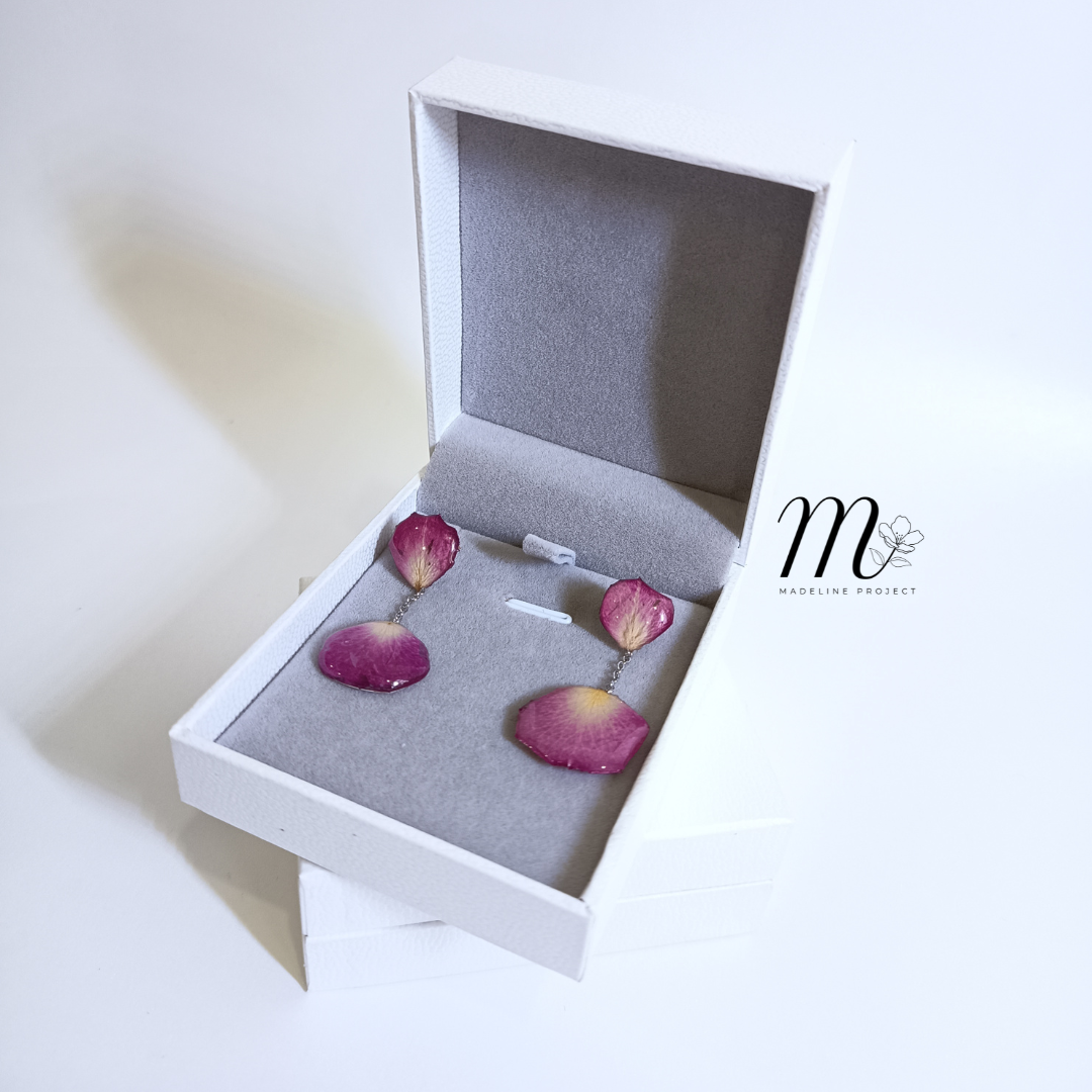 Red Muse - Real Rose Petal Earrings