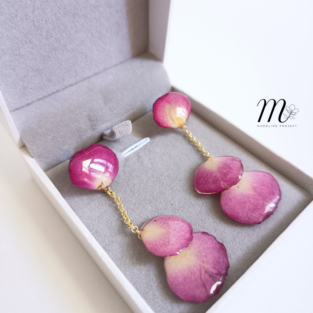 Rosy - Real Rose Petal Earrings