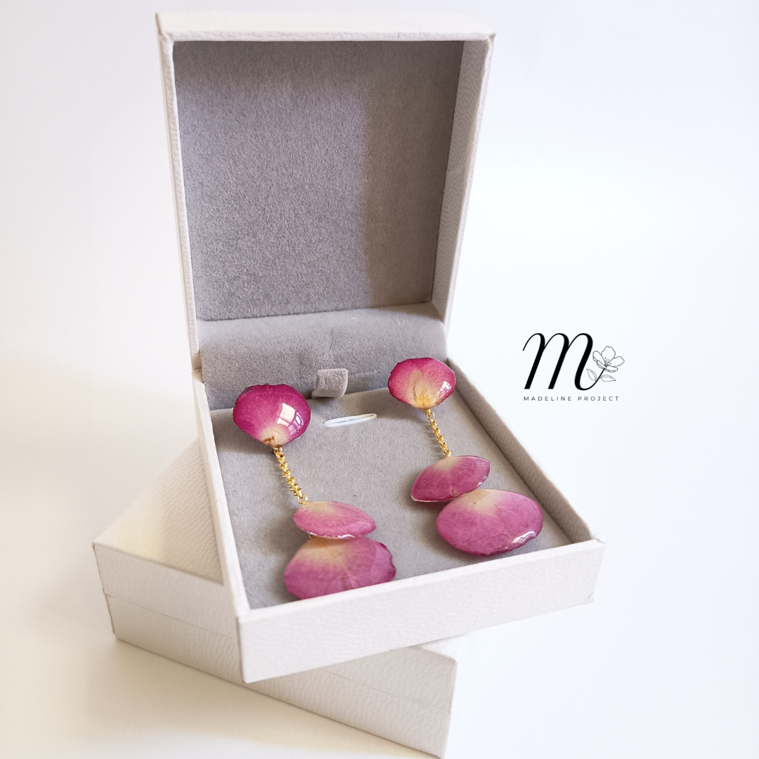 Rosy - Real Rose Petal Earrings