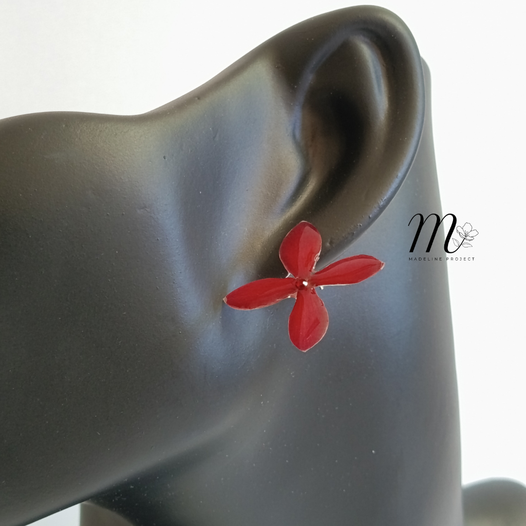 Sara - Real Red Asoca Earrings