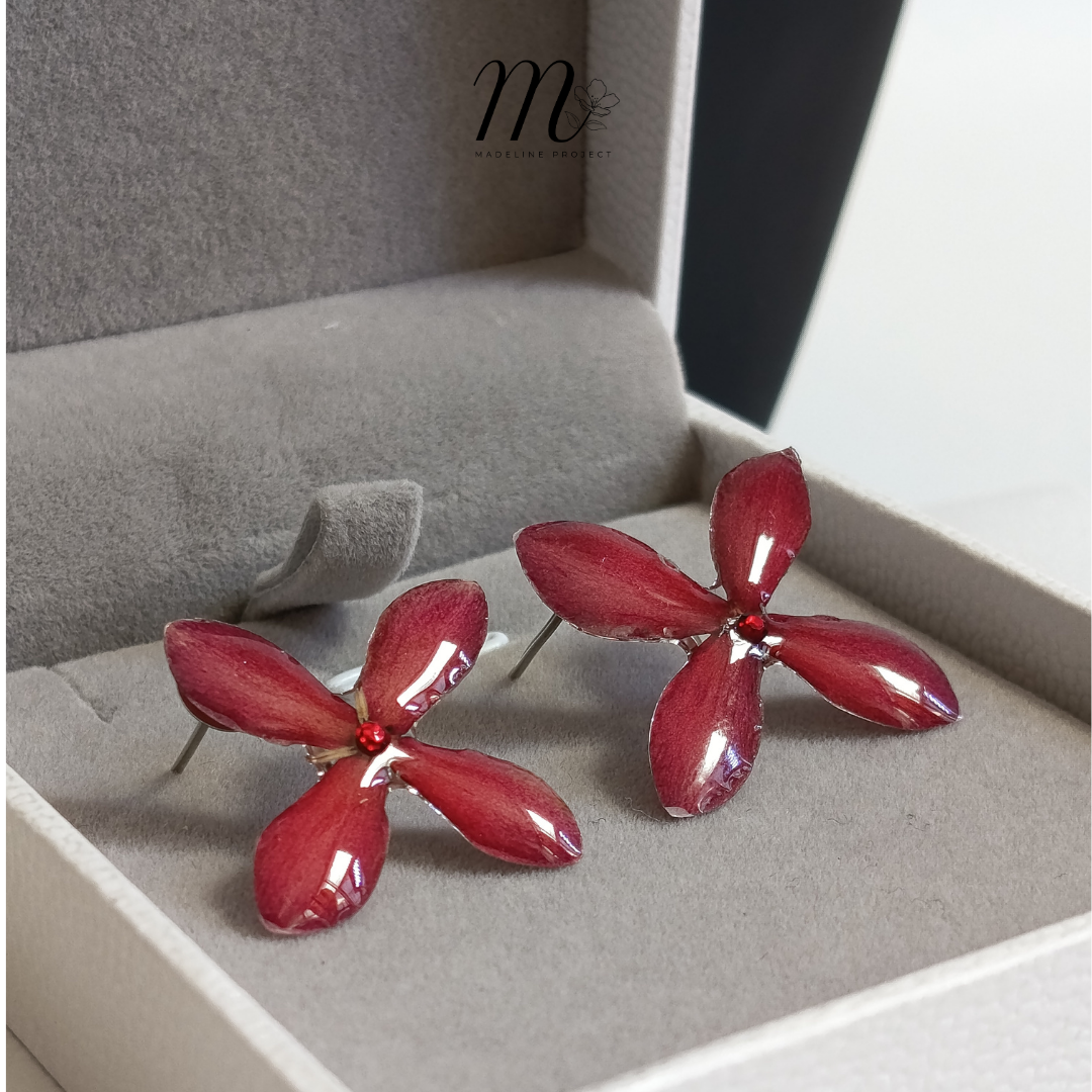 Sara - Real Red Asoca Earrings