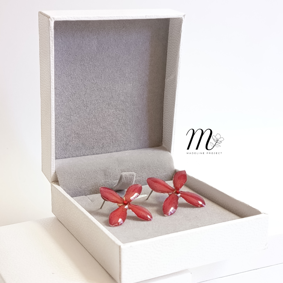 Sara - Real Red Asoca Earrings