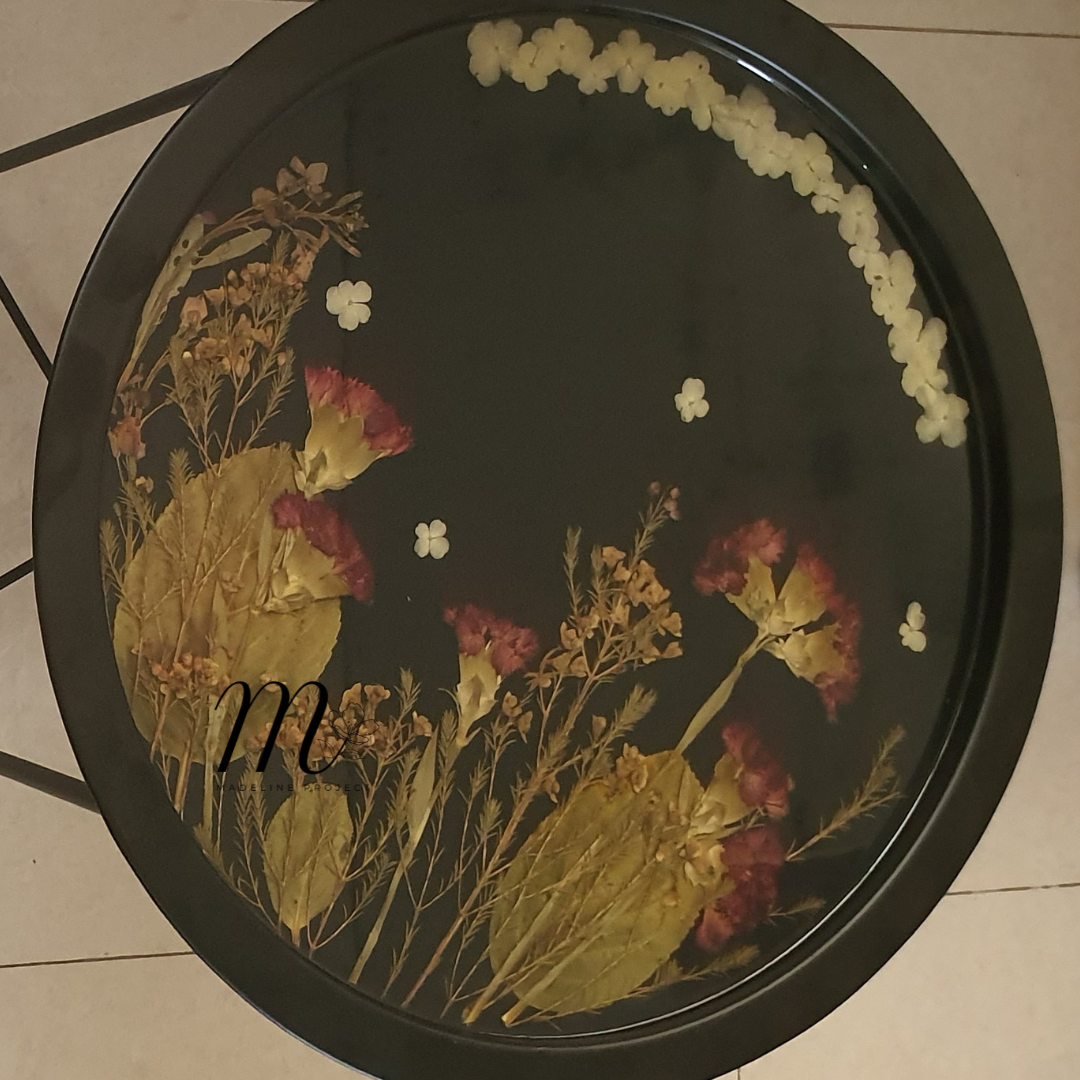 Preserved Wedding Flower Resin Table – Round 50 cm Keepsake