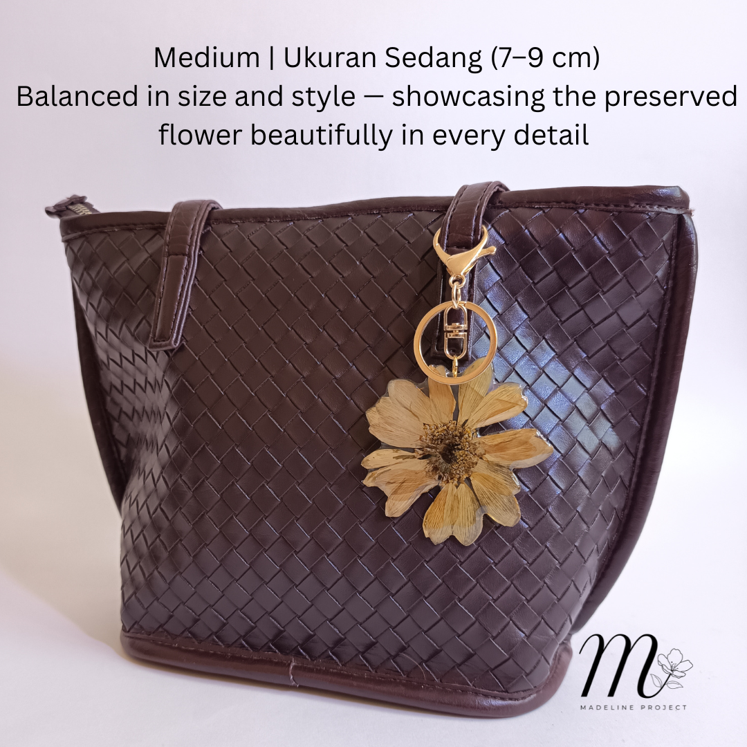 Real Yellow Chrysanthemum Resin Keychain