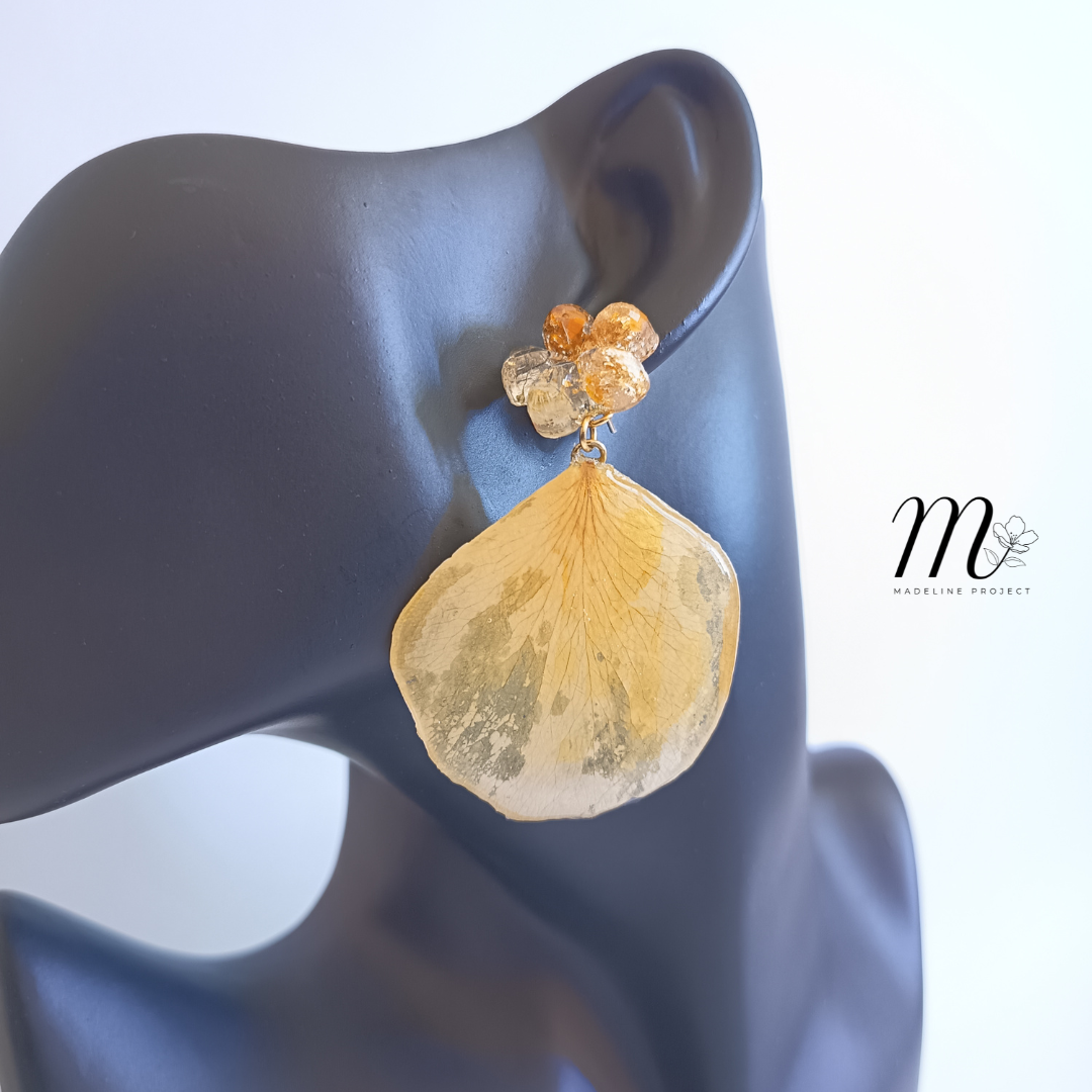 Joy - Real Yellow Rose Petals Earrings