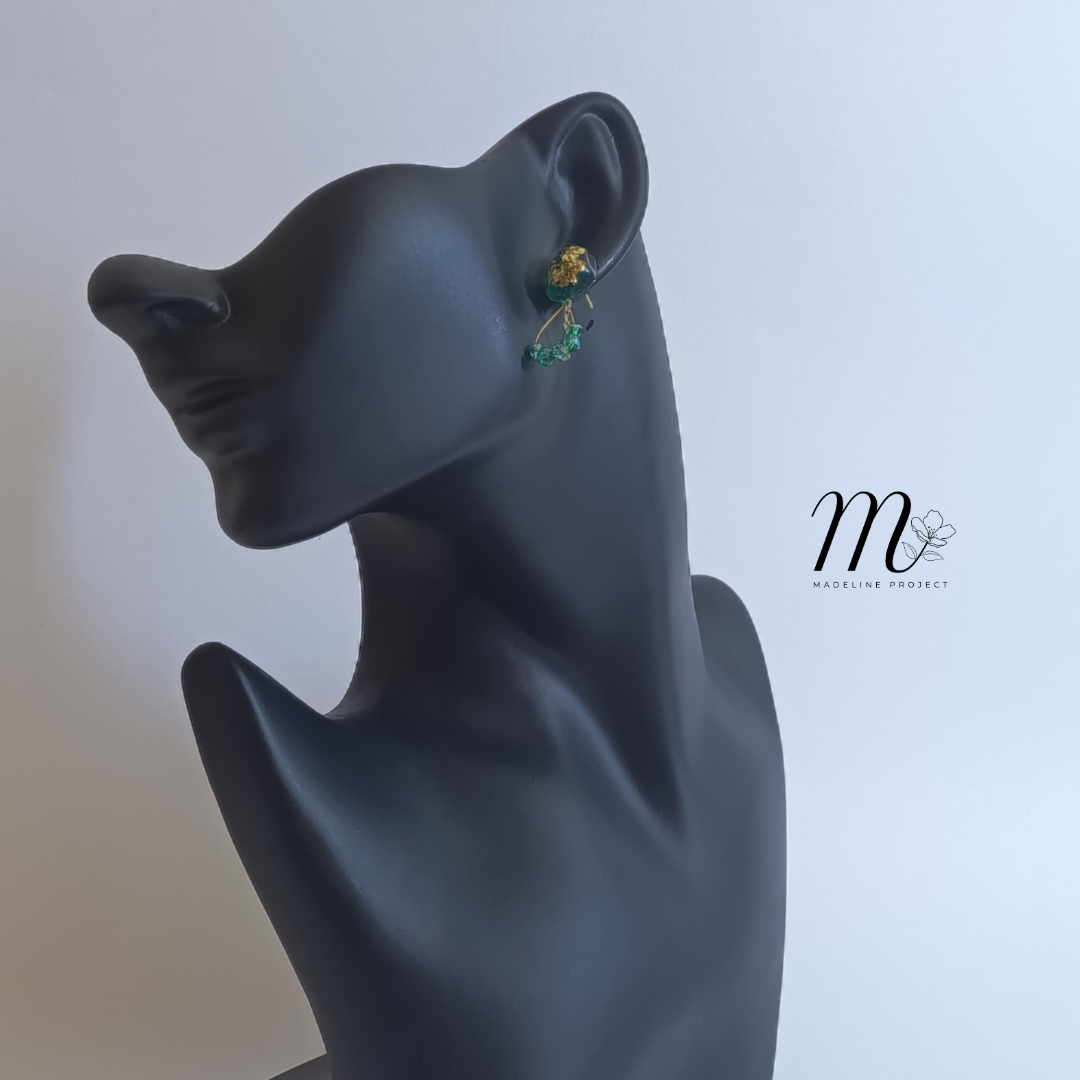 Greeny - Green Sandstone Earrings