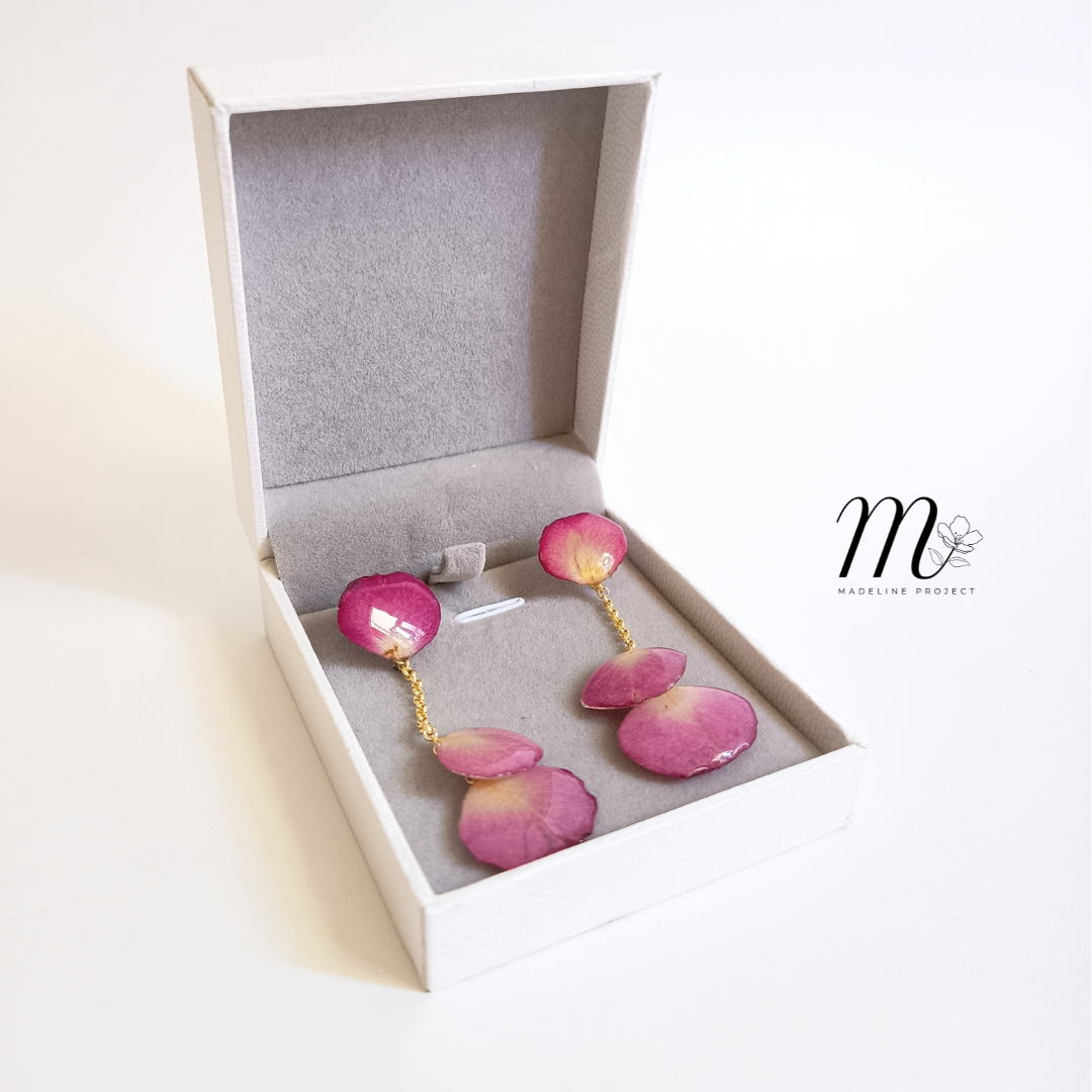 Rosy - Real Rose Petal Earrings