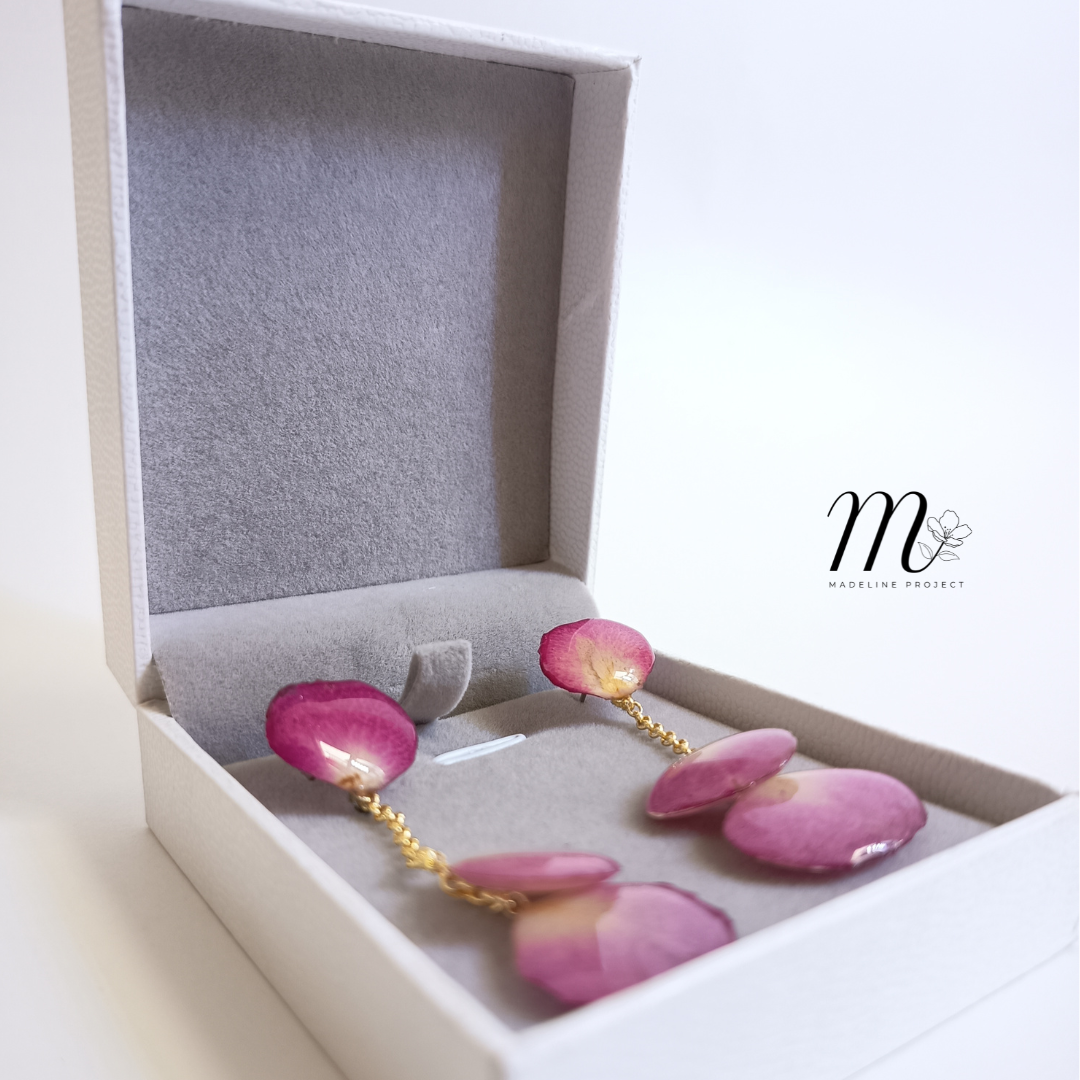Rosy - Real Rose Petal Earrings