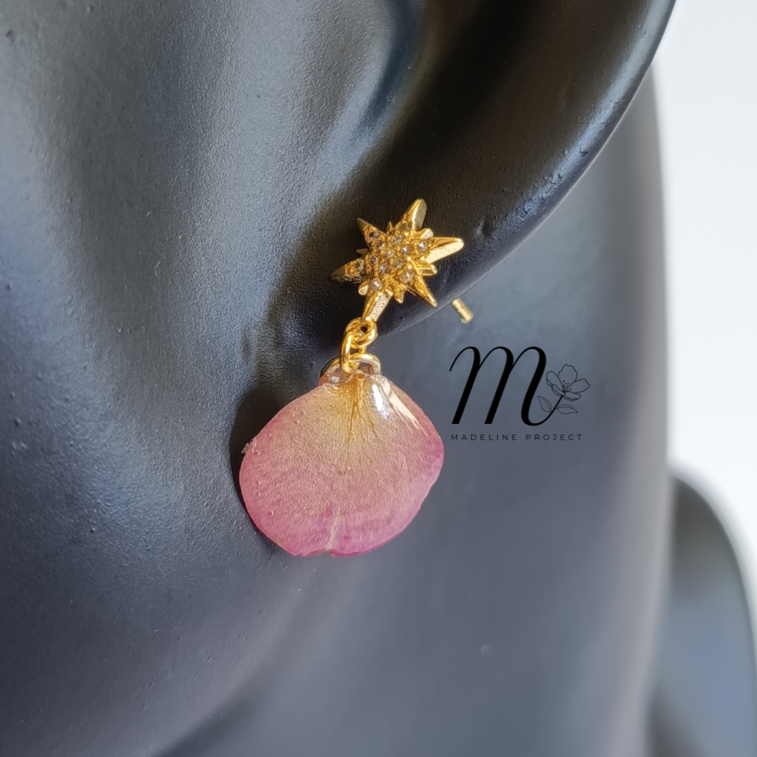 Coco Star - Real Rose Petal Earrings