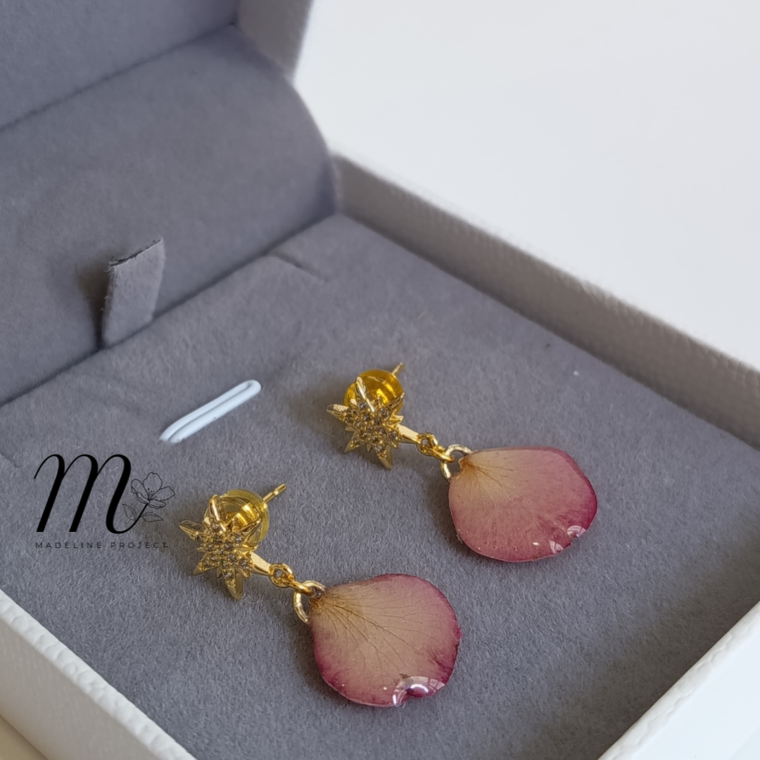 Coco Star - Real Rose Petal Earrings