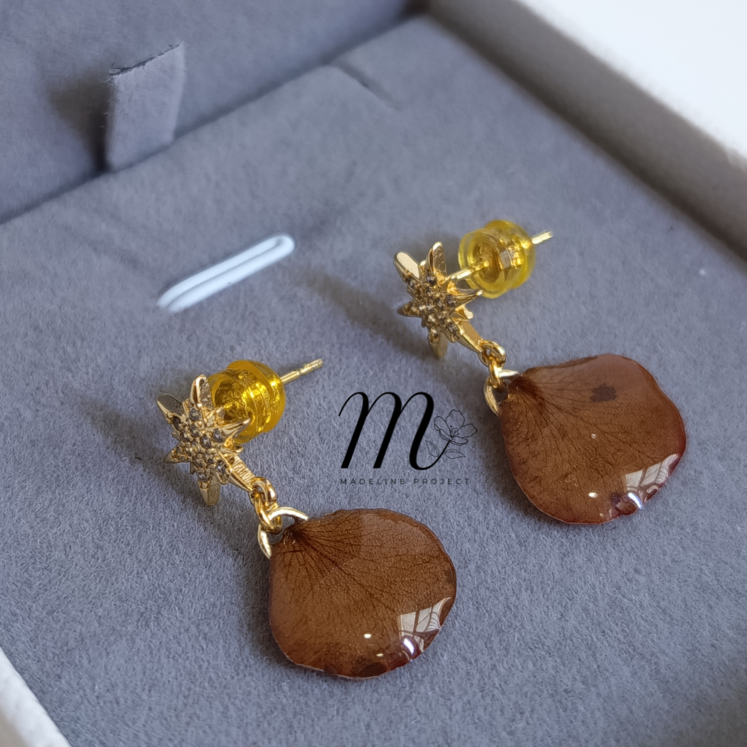 Coco Star - Real Rose Petal Earrings