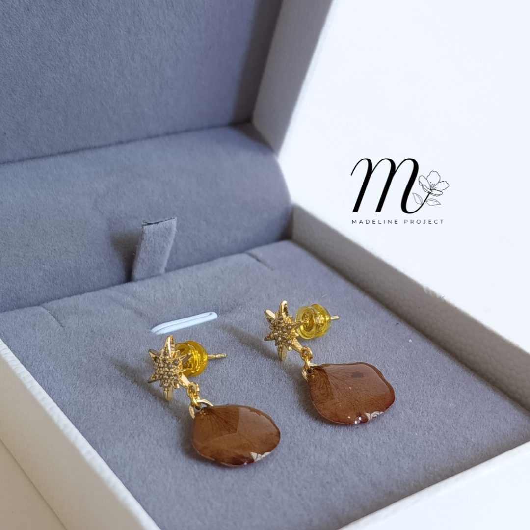 Coco Star - Real Rose Petal Earrings