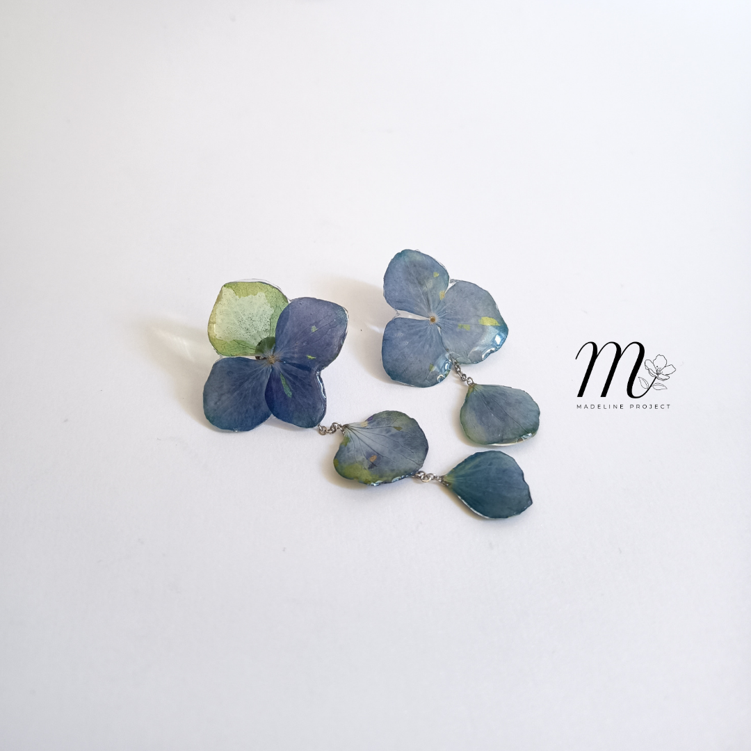 Enzi - Real Blue Hydrangea Earrings