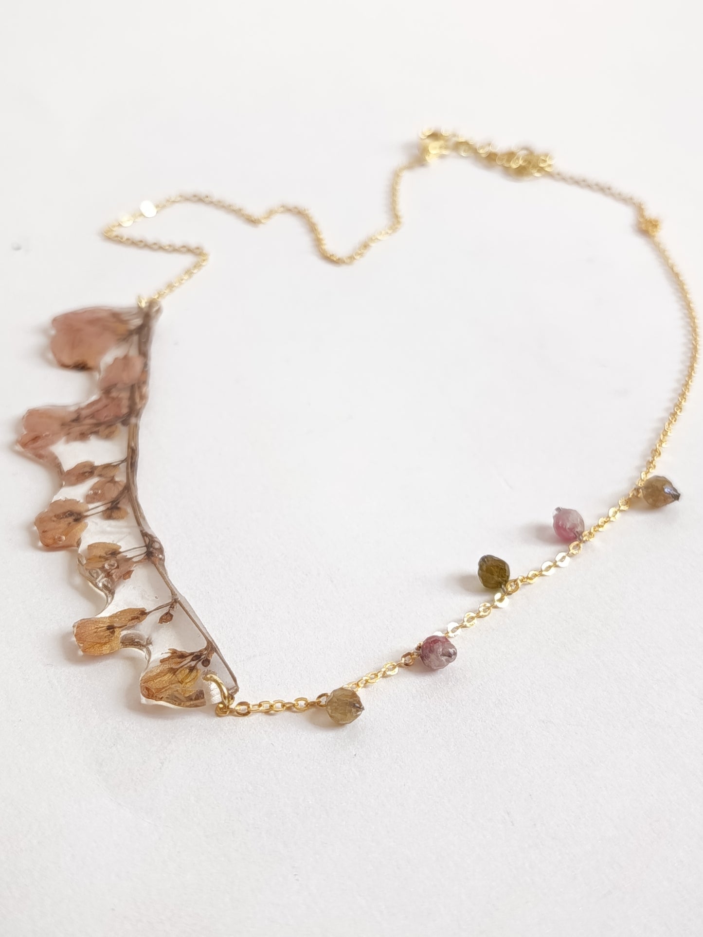 Antigonon Vine & Tourmaline Necklace
