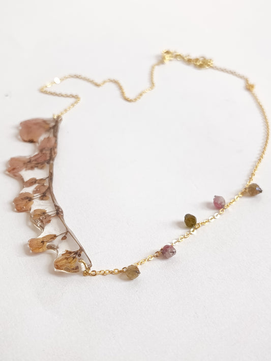 Antigonon Vine & Tourmaline Necklace