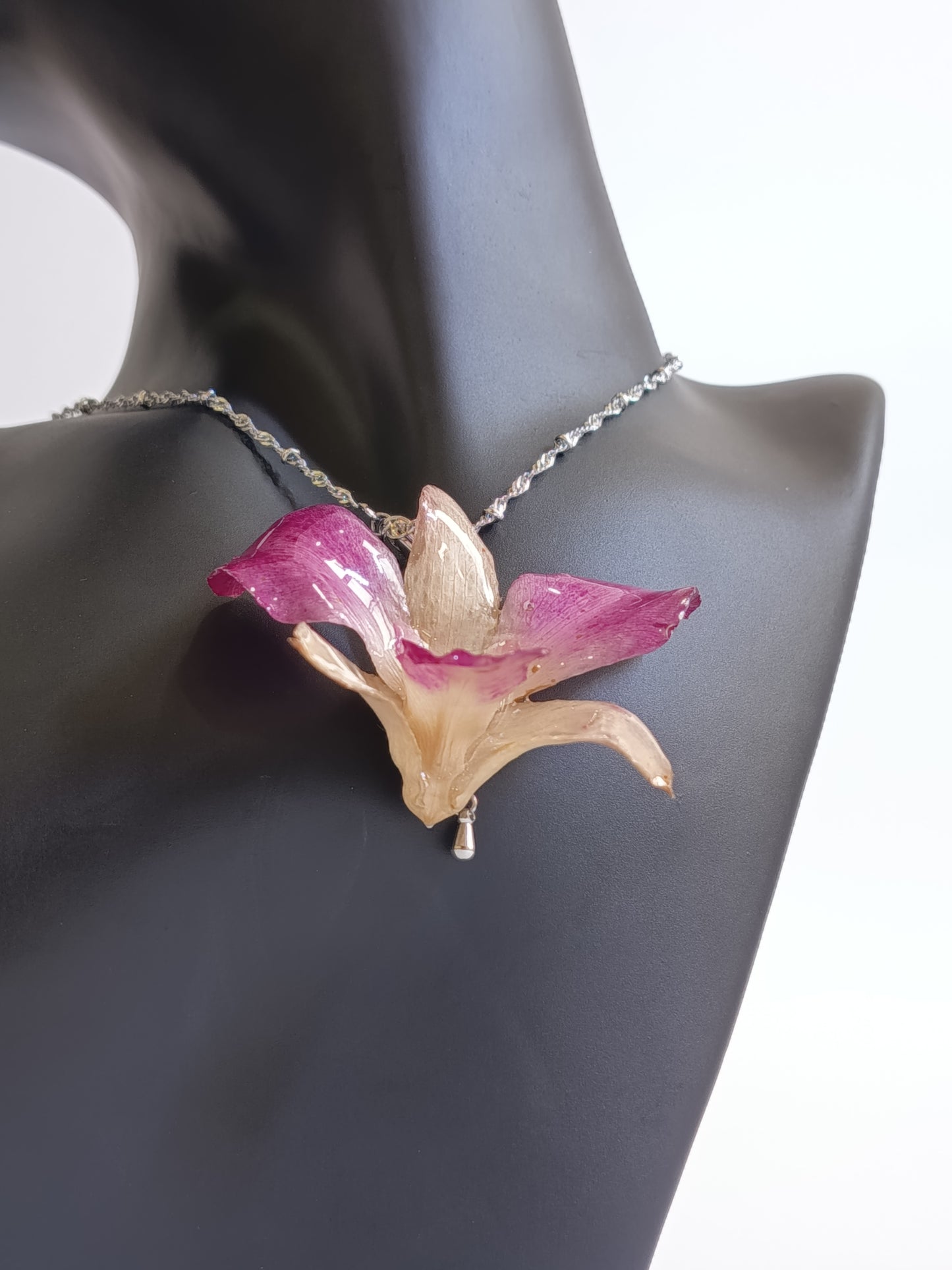 Real Preserved Orchid Necklace