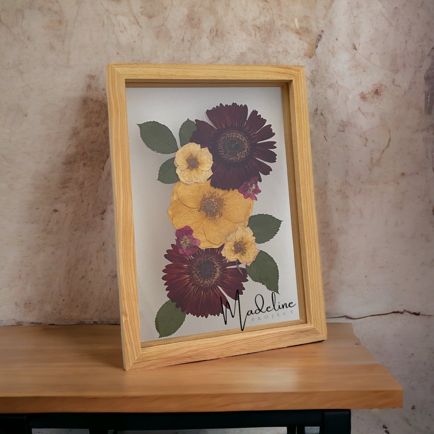 Pressed Flower Keepsake Frame – Wooden Acrylic Frame with Photo & Personal Note